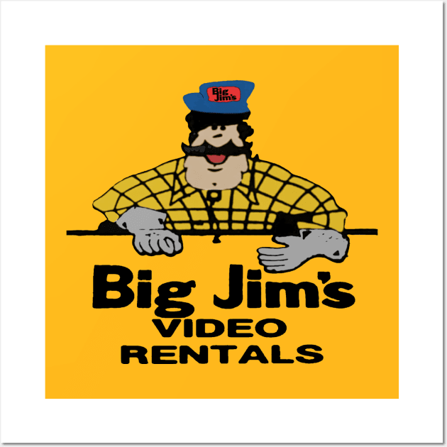 Big Jim's Video Rental - Limited Rental Store Collection T-Shirt Wall Art by Dueling Decades